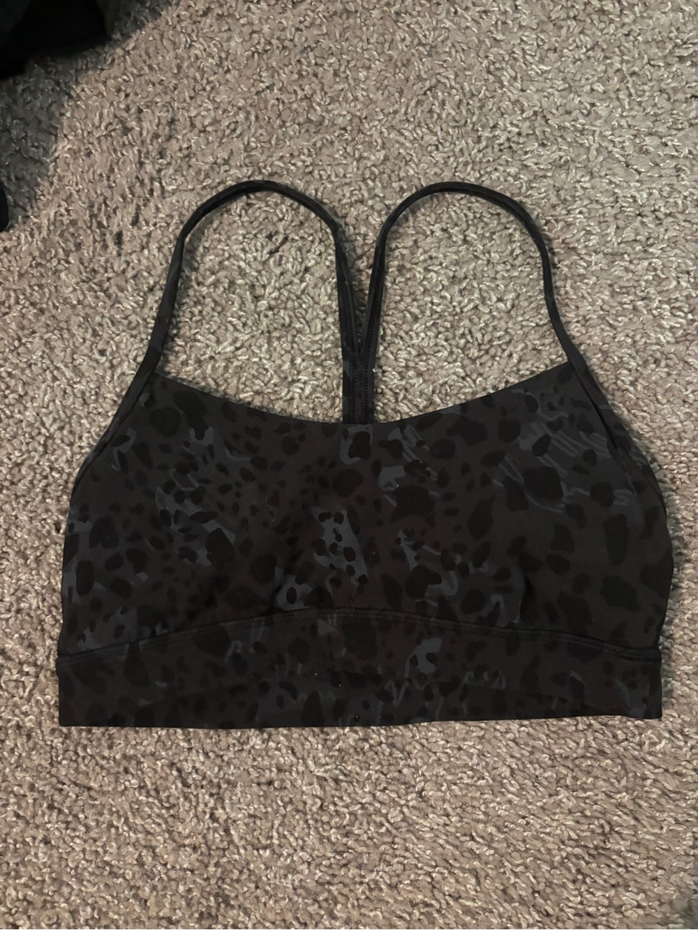 lululemon athletica Black Leopard-Print Sports Bra